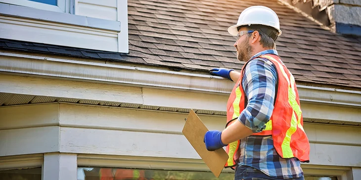 Roof inspection on site